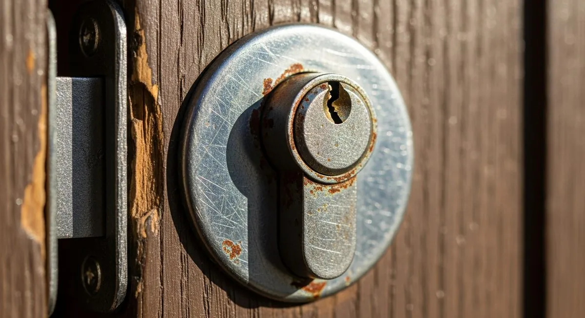 Serrurier Vendée — signes de tentative d'effraction sur une porte